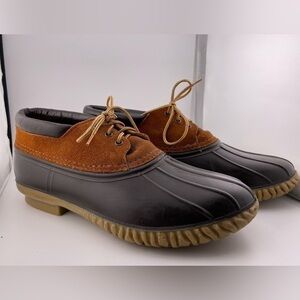 LaCrosse Men’s Brown Leather 3 Eye Duck Shoes Low Rain Muck Steel Shank Size 11 